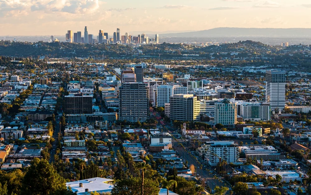 Glendale, CA and the Los Angeles basin from the hills